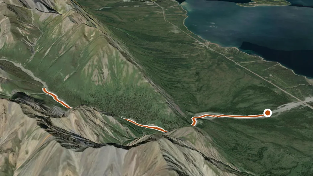 3-D terrain view of Bock's