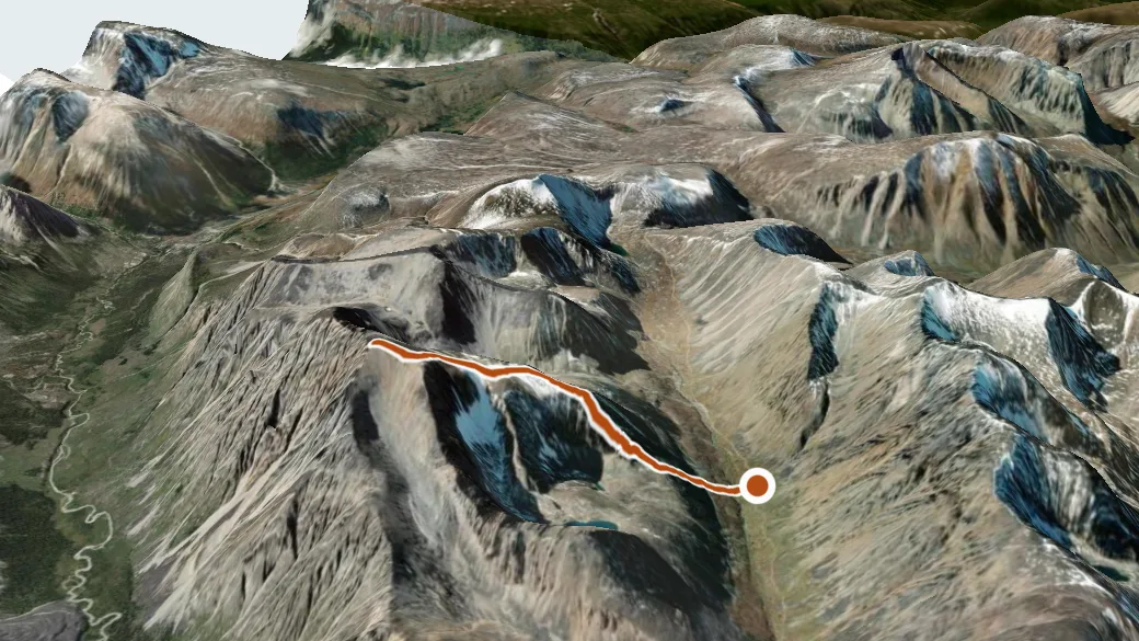 3-D terrain view of Mt McNeil Scramble