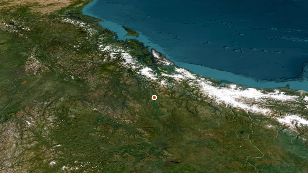 3-D terrain view of Mother-T