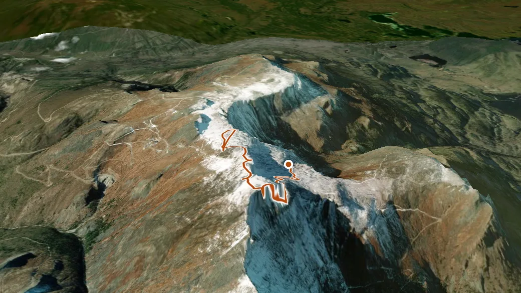 3-D terrain view of Monument Trail