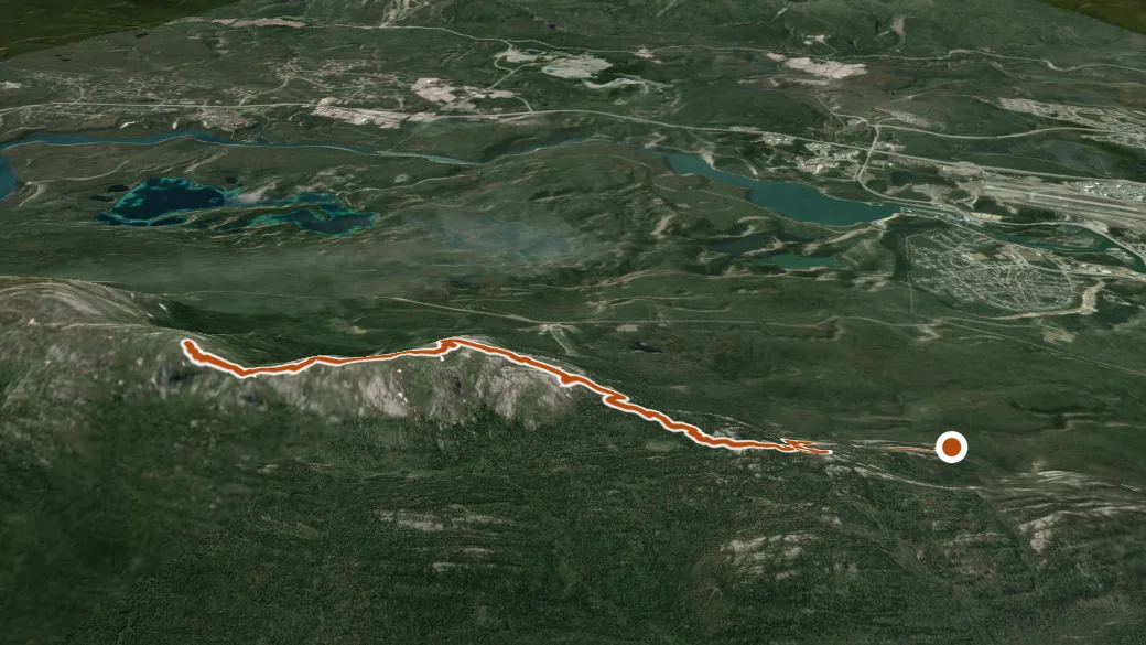 3-D terrain view of The Dream